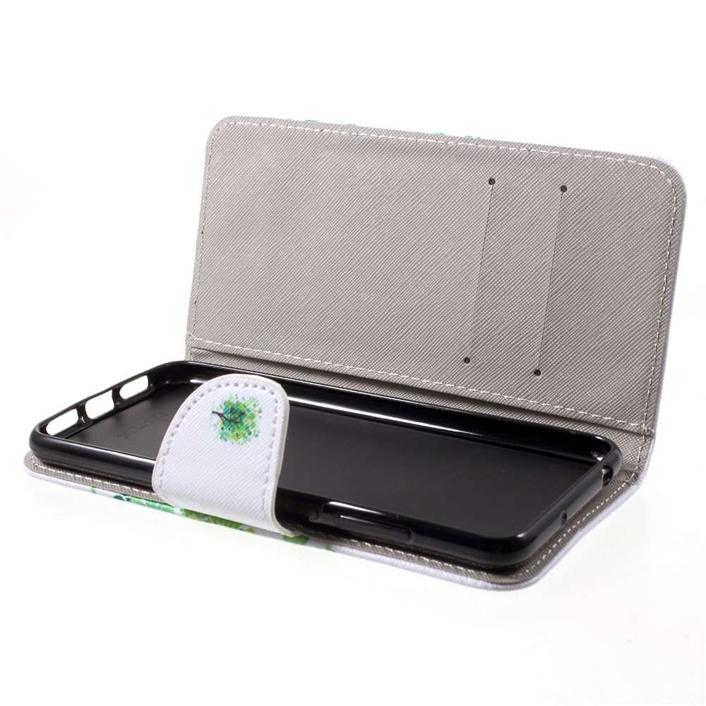 Pattern Printing Leather Wallet Shell Case for Huawei P20 Pro - Green Tree-6