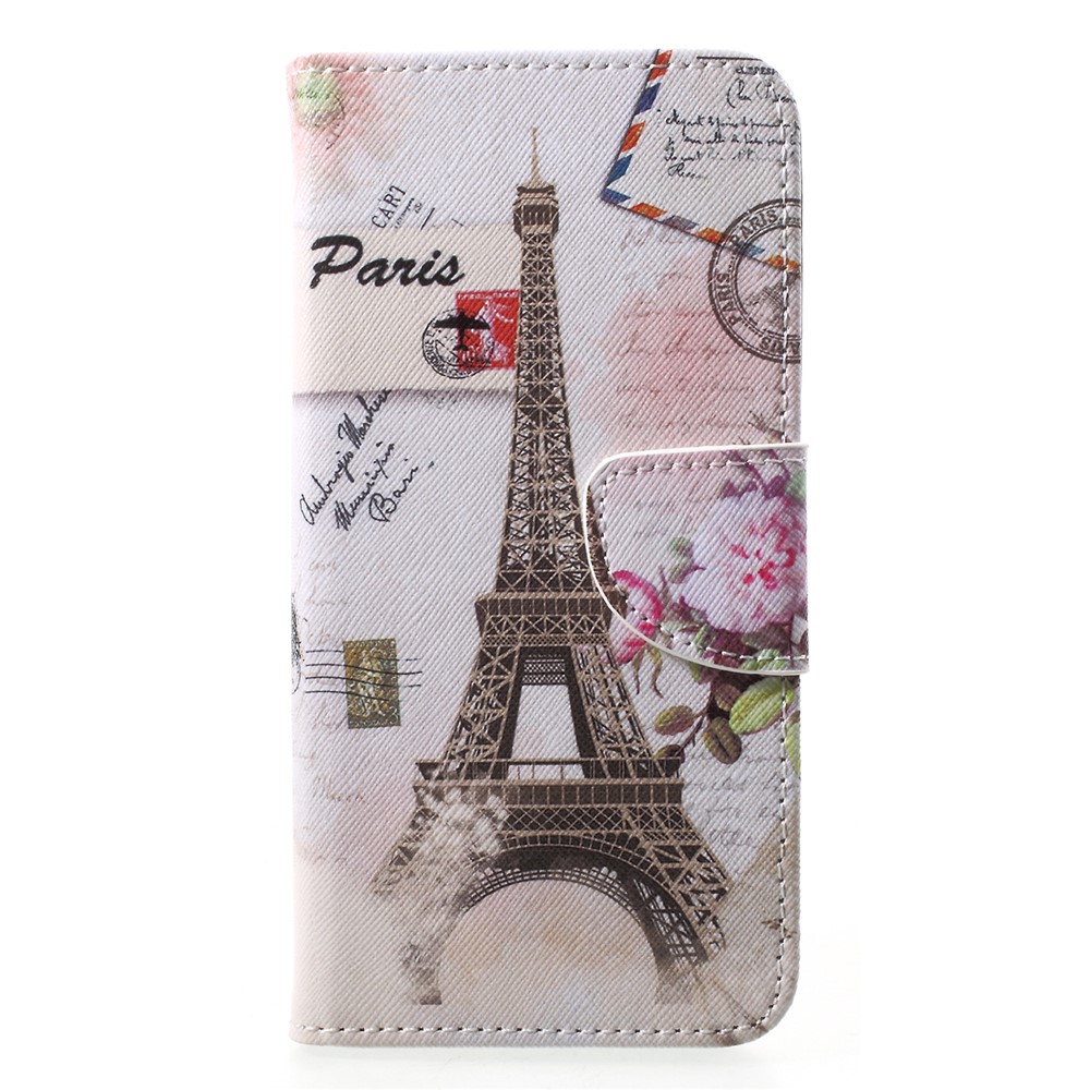 Pattern Printing Magnetic Leather Wallet Case for Huawei P20 Pro - Eiffel Tower-1