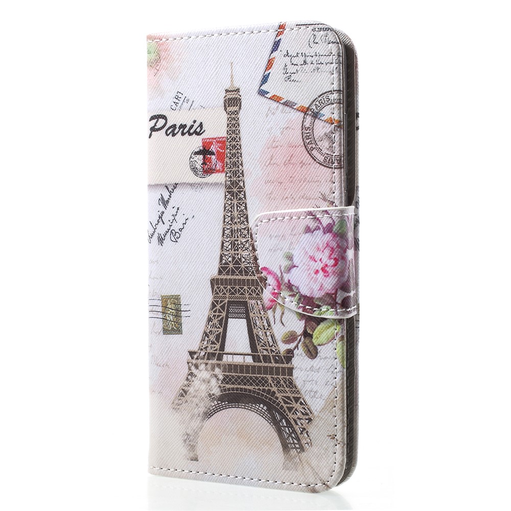 Pattern Printing Magnetic Leather Wallet Case for Huawei P20 Pro - Eiffel Tower-3