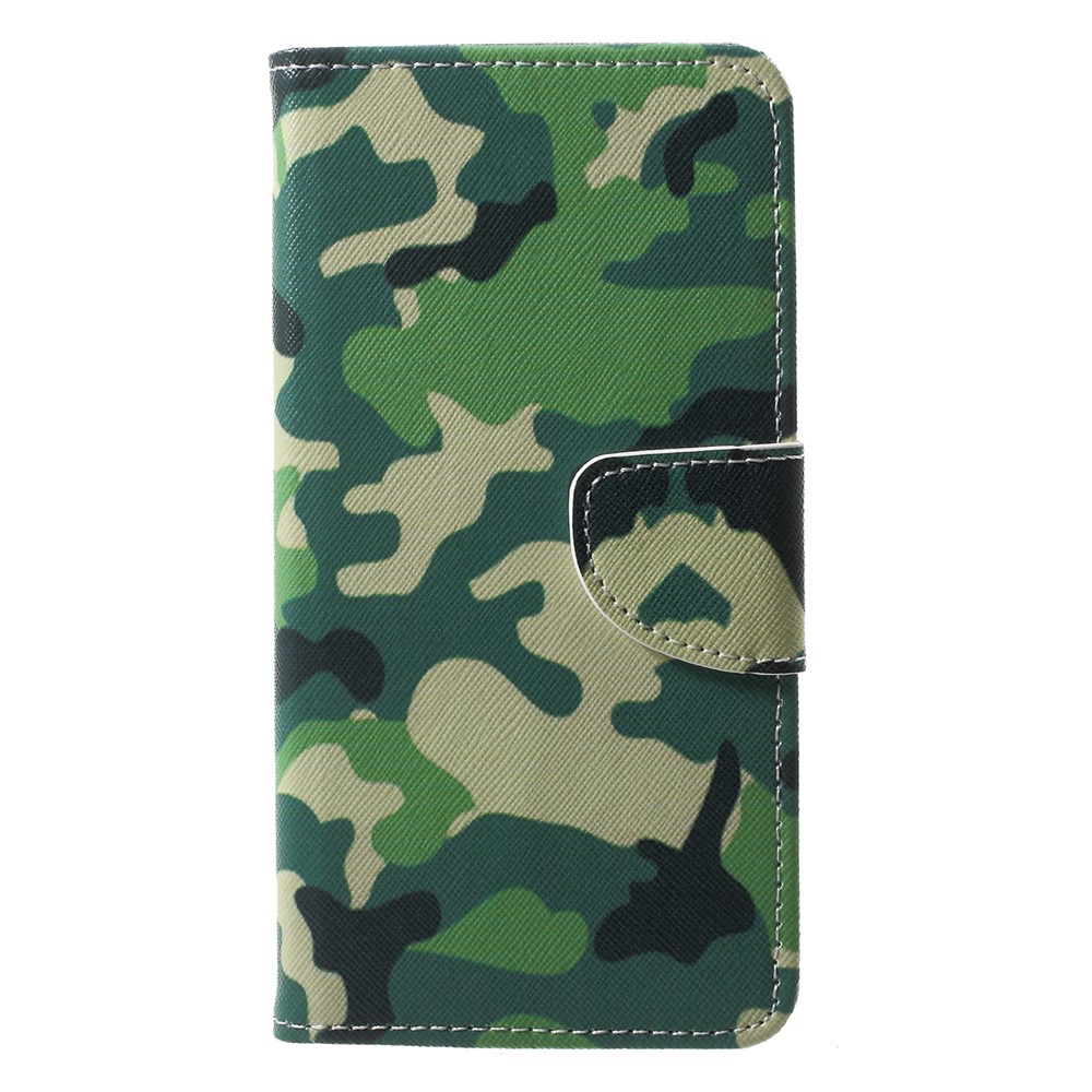 Patrón De Impresión De Cuero Teléfono Celular Titular De La Tarjeta Para Huawei P20 Pro - Patrón De Camuflaje-1