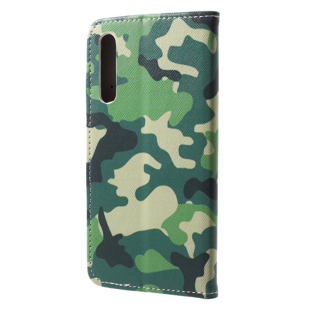Patrón De Impresión De Cuero Teléfono Celular Titular De La Tarjeta Para Huawei P20 Pro - Patrón De Camuflaje-2