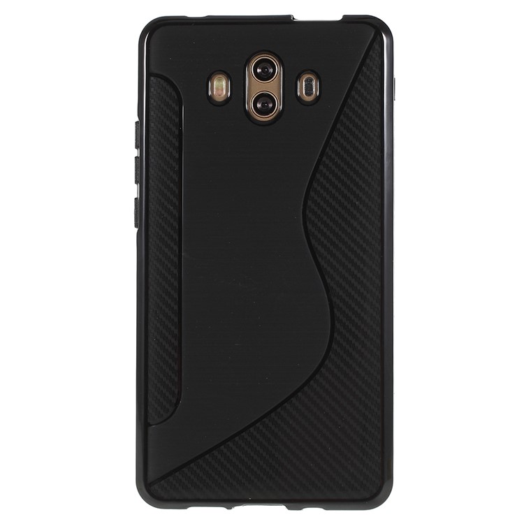 100Pcs/Set S Shape Carbon Fiber Brushed TPU Case for Huawei Mate 10 - Black-2