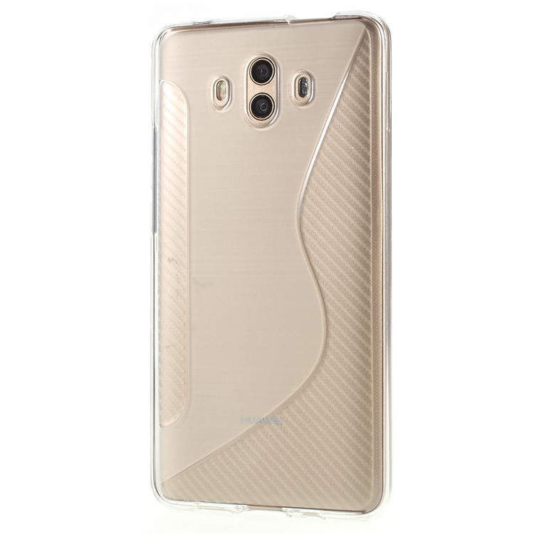 100Pcs/Set S Shape Carbon Fiber Brushed TPU Cover for Huawei Mate 10 - Transparent-2