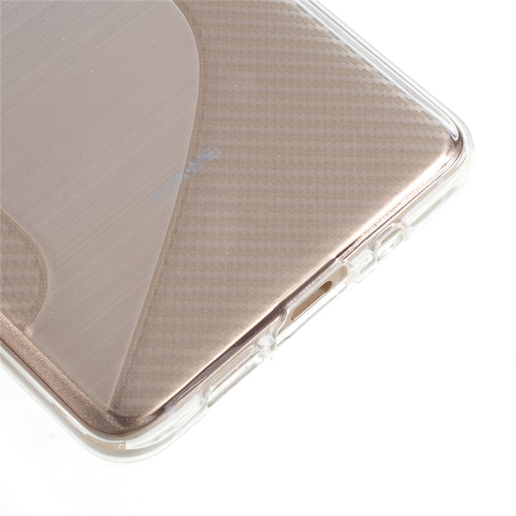 100Pcs/Set S Shape Carbon Fiber Brushed TPU Cover for Huawei Mate 10 - Transparent-5