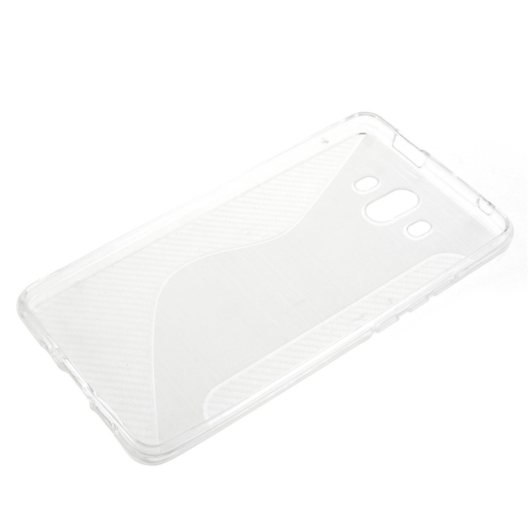 100Pcs/Set S Shape Carbon Fiber Brushed TPU Cover for Huawei Mate 10 - Transparent-6