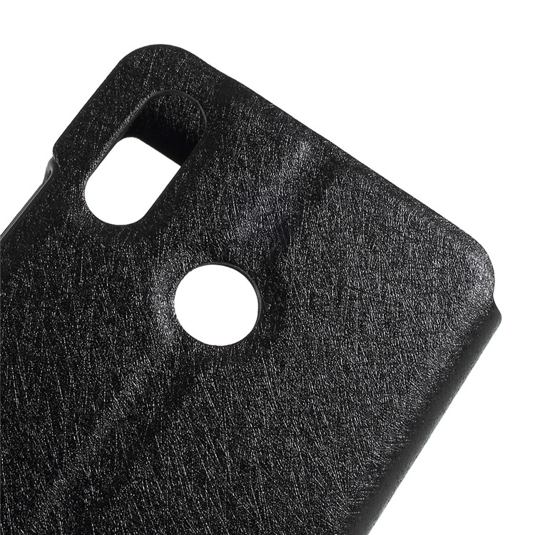 Silk Texture Dual View Window Leather Stand Cover for Huawei P20 Lite / Nova 3e - Black-5