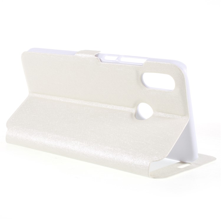 Silk Texture Dual View Window Leather Stand Case for Huawei P20 Lite / Nova 3e - White-5