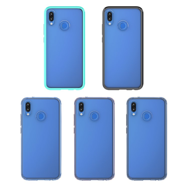 100Pcs/Set Clear Acrylic Back + TPU Edges Hybrid Case for Huawei P20 Lite - Transparent-12