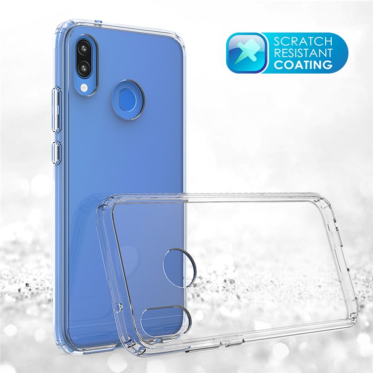 100Pcs/Set Clear Acrylic Back + TPU Edges Hybrid Case for Huawei P20 Lite - Transparent-2