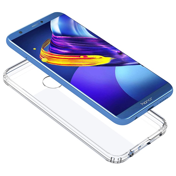 100Pcs/Set Clear Acrylic Back + TPU Edges Hybrid Case for Huawei P20 Lite - Transparent-7