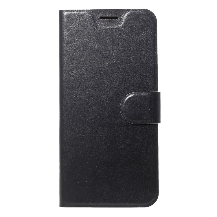 Crazy Horse Texture Card Holder Leather Case Built-in Steel Sheet for Huawei P20 Pro - Black-3
