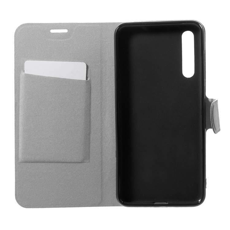 Crazy Horse Texture Card Holder Leather Case Built-in Steel Sheet for Huawei P20 Pro - Black-7