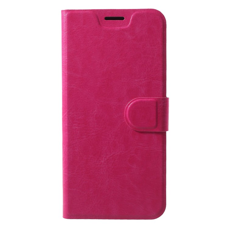 Crazy Horse Texture Card Holder Leather Cover Built-in Steel Sheet for Huawei P20 Pro - Rose-1