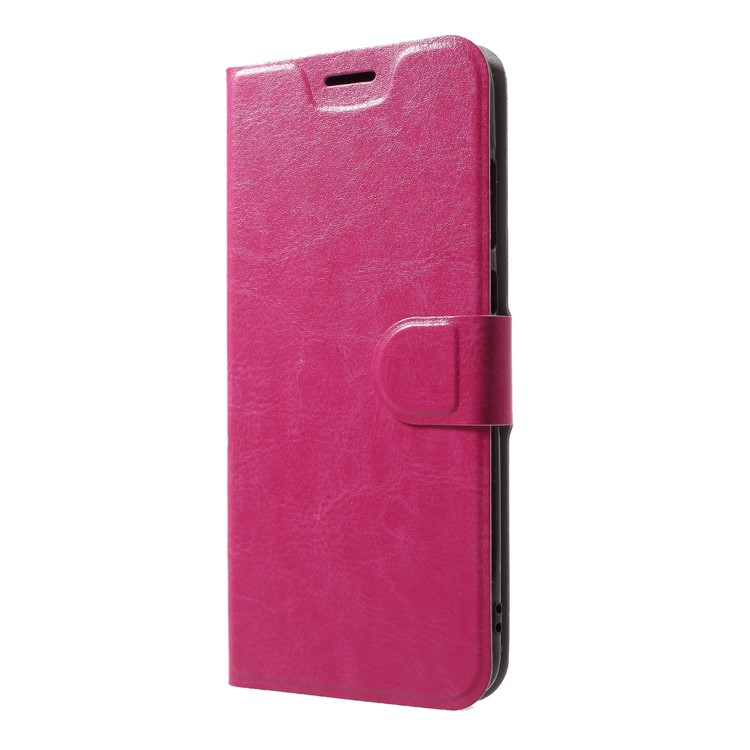 Crazy Horse Texture Card Holder Leather Cover Built-in Steel Sheet for Huawei P20 Pro - Rose-3