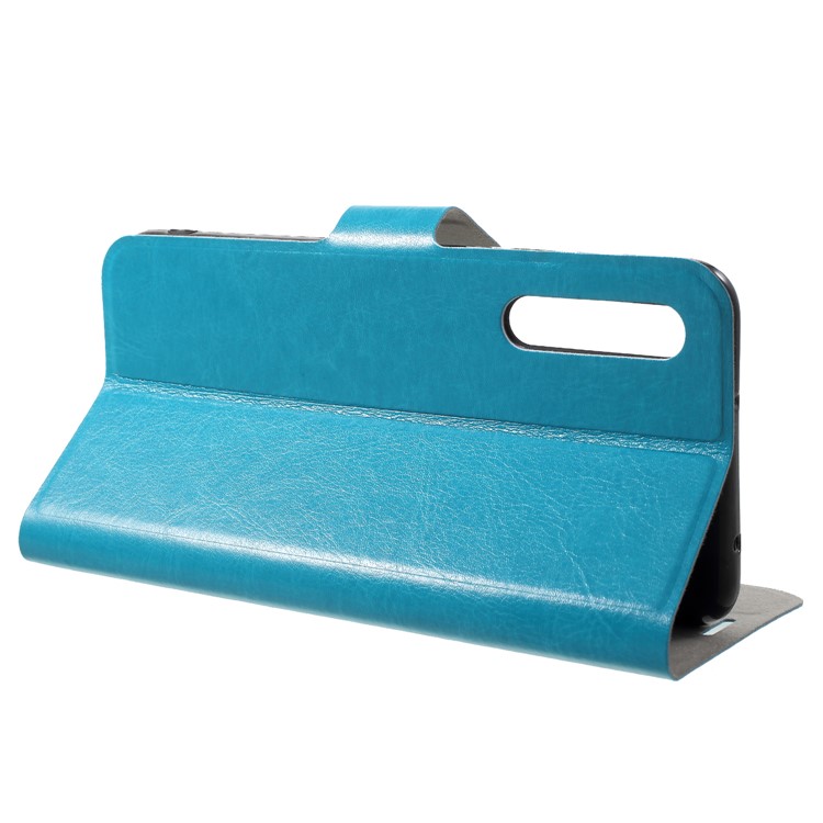 Crazy Horse Texture Card Holder Leather Phone Case for Huawei P20 Pro - Blue-4