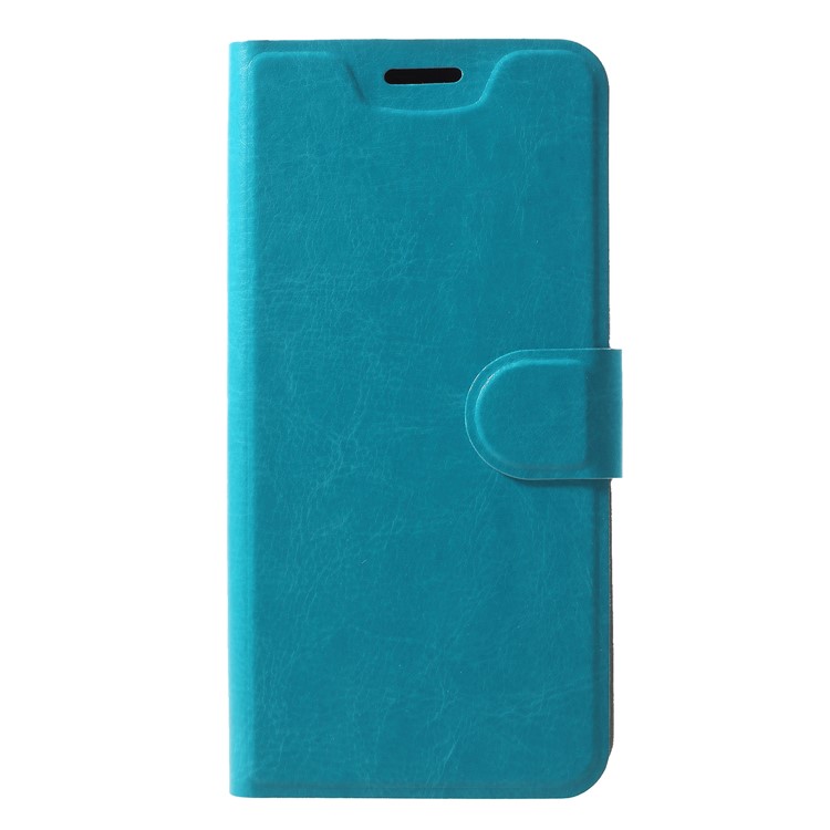 Crazy Horse Texture Card Holder Leather Flip Protection Case Built-in Steel Sheet for Huawei P20 - Blue-1