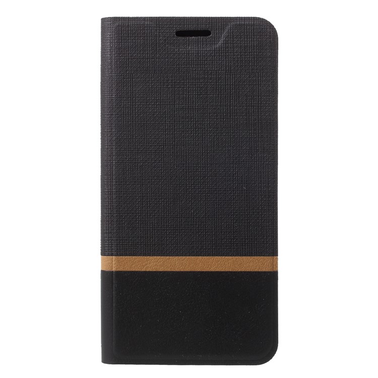 Cross Texture Leather Stand Case with Card Slot for Huawei P20 Built-in Steel Sheet - Black-3