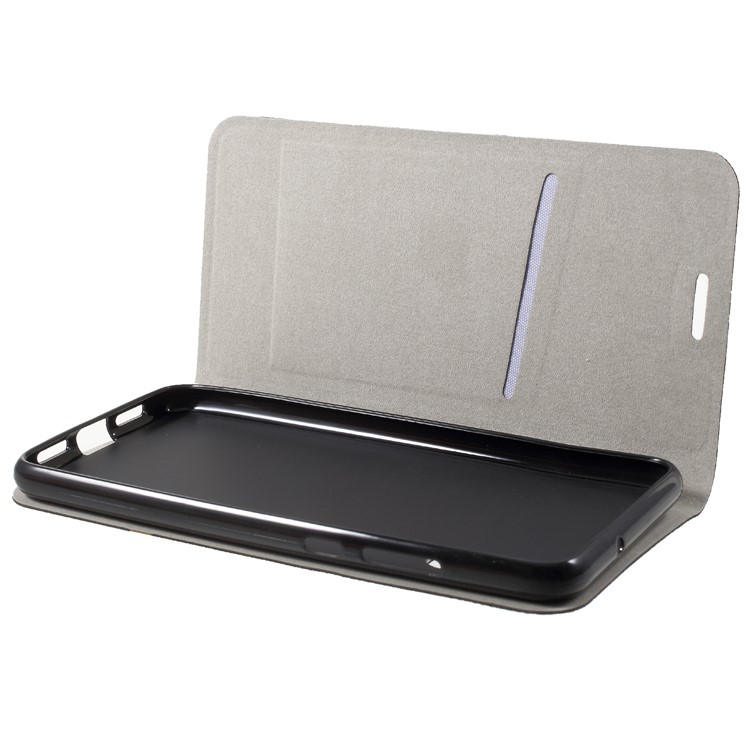 Cross Texture Leather Stand Case with Card Slot for Huawei P20 Built-in Steel Sheet - Black-5