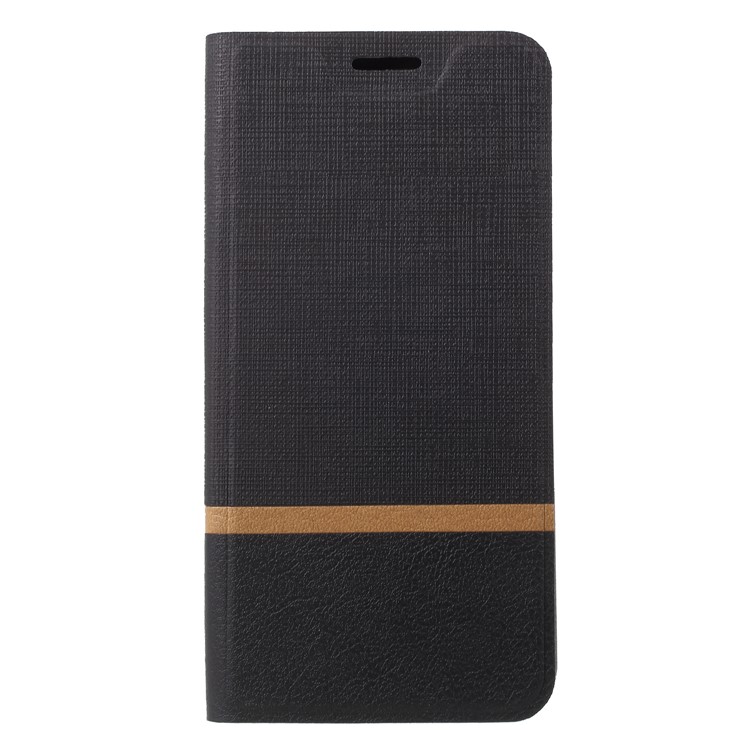 Cross Texture Leather Stand Case with Card Slot for Huawei P20 Lite/Nova 3e (China) Built-in Steel Sheet - Black-3