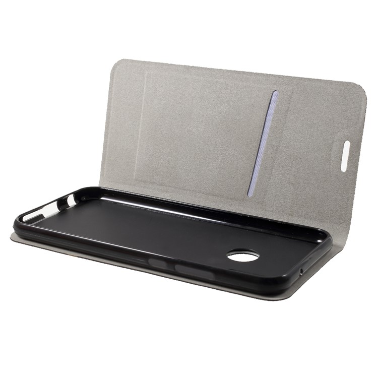 Cross Texture Leather Stand Case with Card Slot for Huawei P20 Lite/Nova 3e (China) Built-in Steel Sheet - Black-5