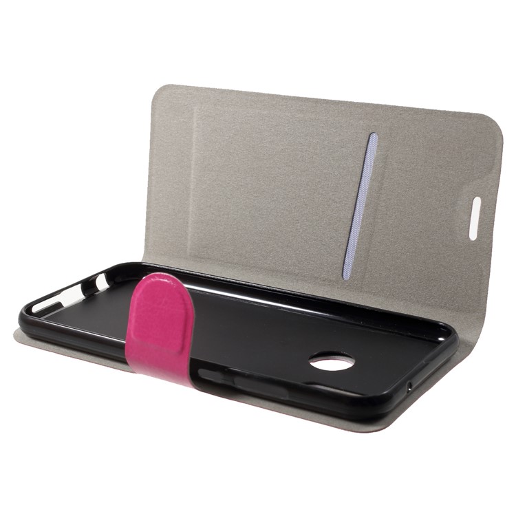 For Huawei P20 Lite/Nova 3e Crazy Horse Texture Card Holder Leather Case Built-in Steel Sheet - Rose-5