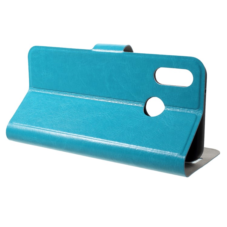 For Huawei P20 Lite/Nova 3e Crazy Horse Texture Card Holder Leather Protector Case - Blue-4