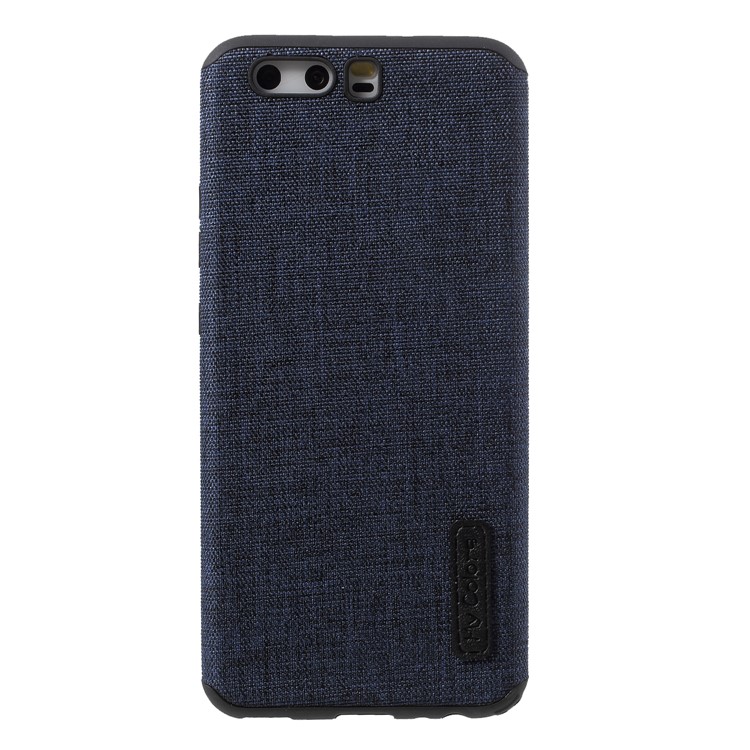 Canvas Cloth Coated TPU Mobile Phone Case Accessory for Huawei P10 - Dark Blue-2