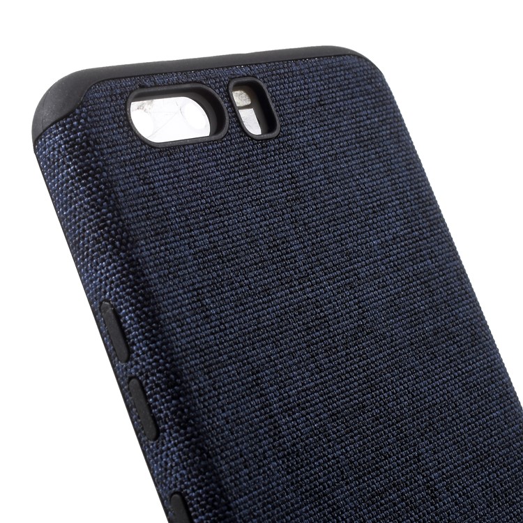 Canvas Cloth Coated TPU Mobile Phone Case Accessory for Huawei P10 - Dark Blue-4