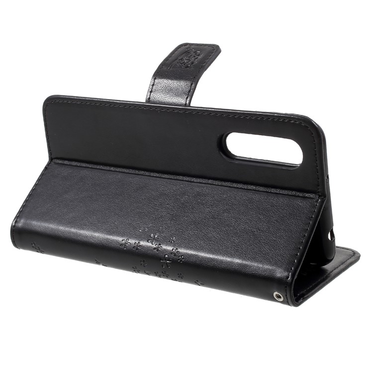 Imprint Tree Owl Magnetic Wallet PU Leather Stand Cover for Huawei P20 Pro - Black-4
