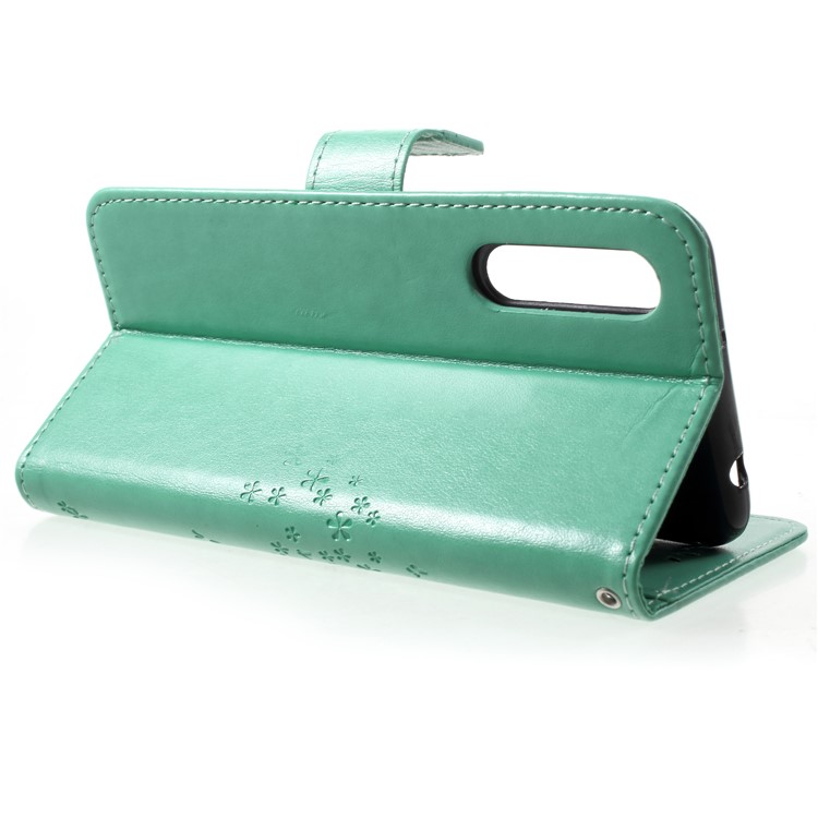 Imprint Tree Owl Magnetic Wallet PU Leather Stand Mobile Phone Cover for Huawei P20 Pro - Green-4