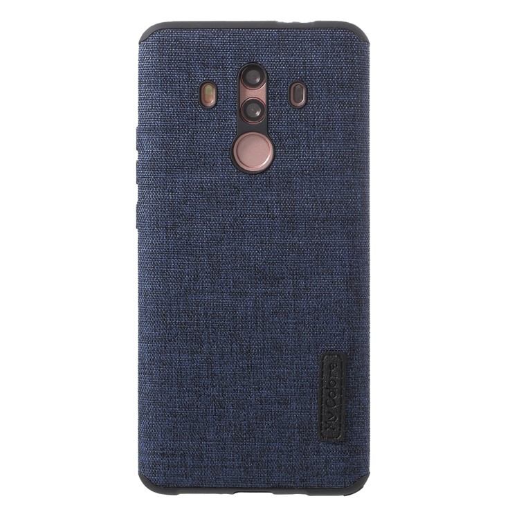 Canvas Cloth Coated TPU Back Case for Huawei Mate 10 Pro - Dark Blue-2