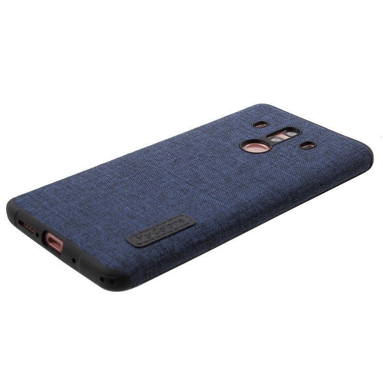 Canvas Cloth Coated TPU Back Case for Huawei Mate 10 Pro - Dark Blue-3