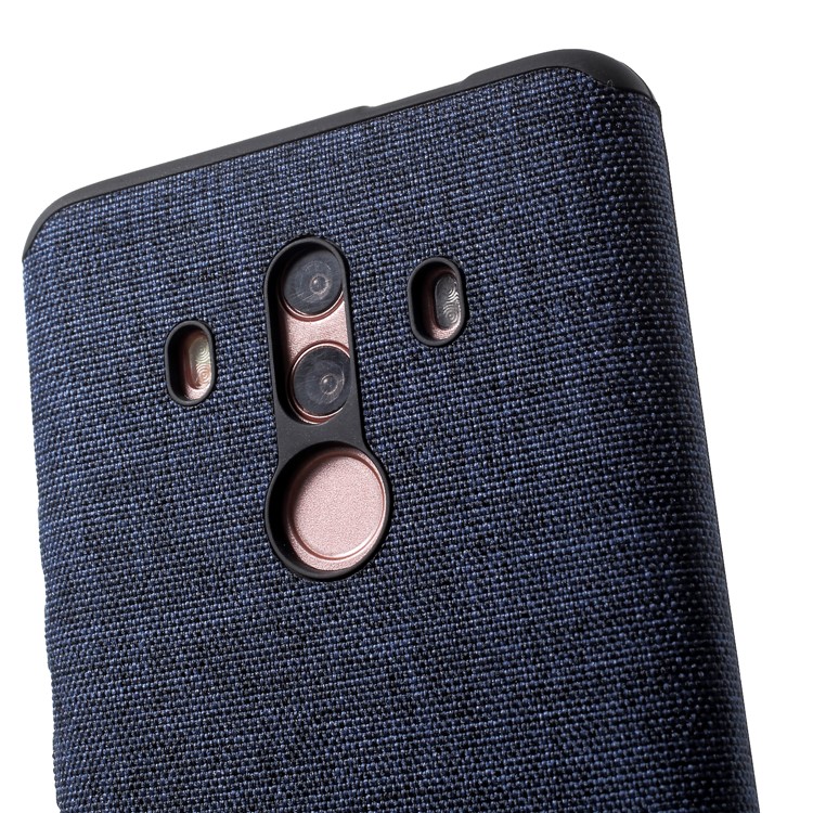 Canvas Cloth Coated TPU Back Case for Huawei Mate 10 Pro - Dark Blue-4