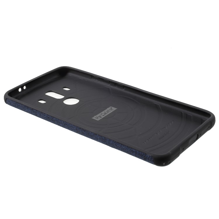 Canvas Cloth Coated TPU Back Case for Huawei Mate 10 Pro - Dark Blue-5