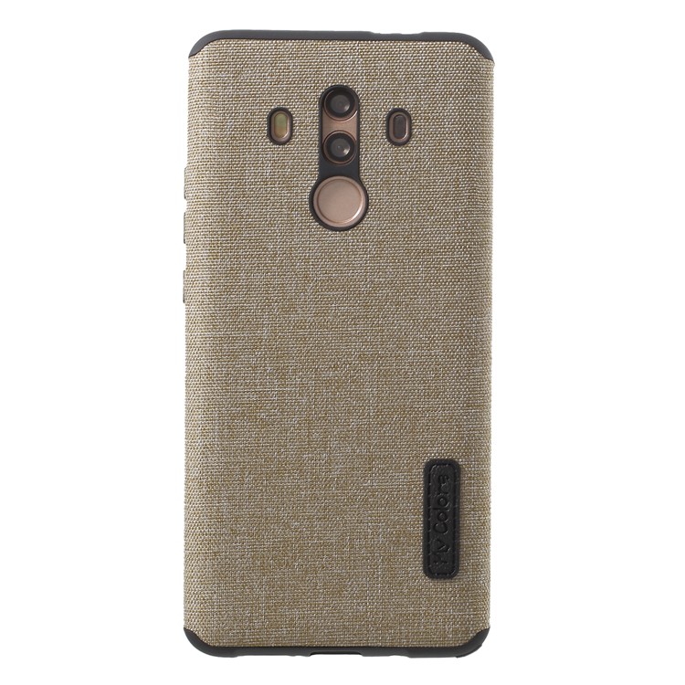 Canvas Cloth Coated TPU Phone Cover for Huawei Mate 10 Pro - Khaki-1