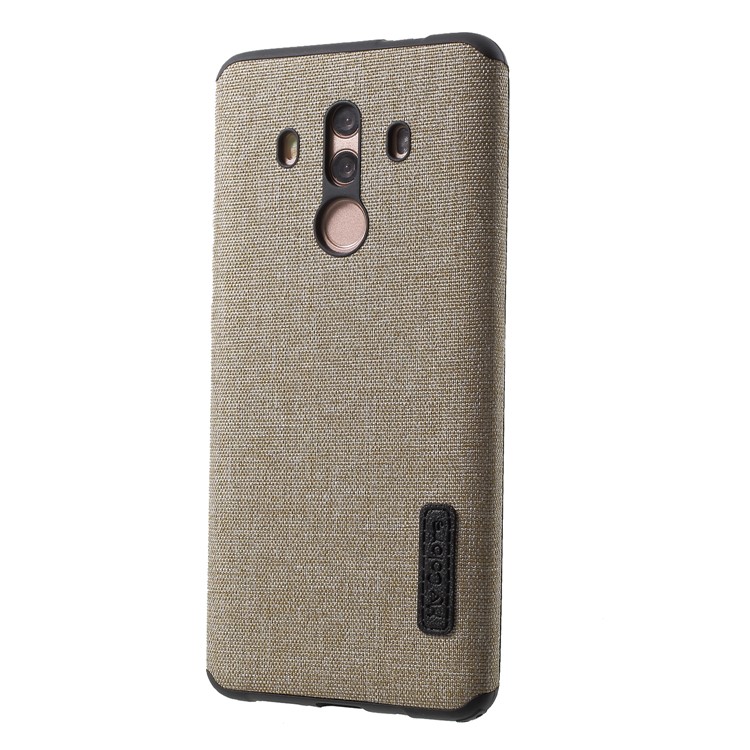 Canvas Cloth Coated TPU Phone Cover for Huawei Mate 10 Pro - Khaki-3