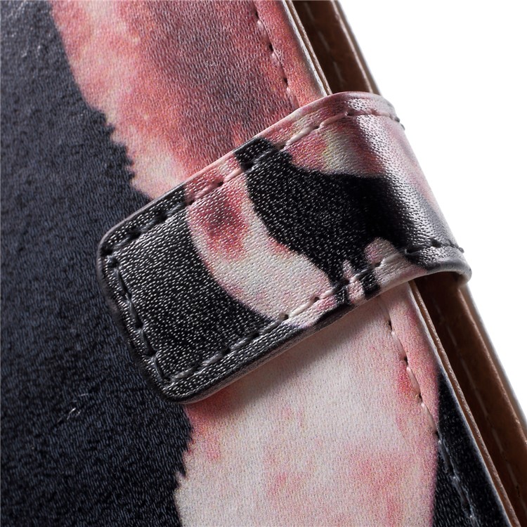 Pattern Printing PU Leather Wallet Stand Phone Case for Huawei Honor 9 Lite/9 Youth Edition - Wolf Howling at Full Moon Night-6