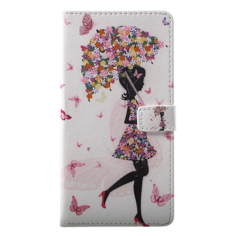 Pattern Printing PU Leather Wallet Stand Phone Casing for Huawei Honor 9 Lite/9 Youth Edition - Flower Girl-1