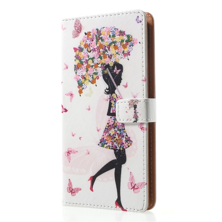 Pattern Printing PU Leather Wallet Stand Phone Casing for Huawei Honor 9 Lite/9 Youth Edition - Flower Girl-3