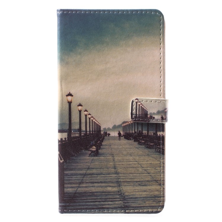 Pattern Printing PU Leather Wallet Stand Mobile Phone Case for Huawei Honor 9 Lite/9 Youth Edition - Street-1