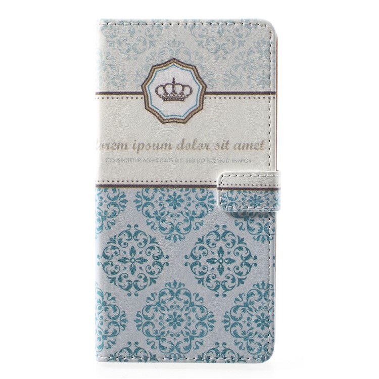 Pattern Printing PU Leather Wallet Stand Protective Phone Case for Huawei Honor 9 Lite/9 Youth Edition - Crown-1