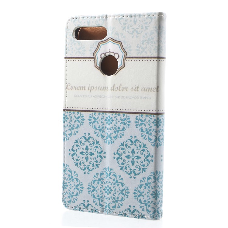 Pattern Printing PU Leather Wallet Stand Protective Phone Case for Huawei Honor 9 Lite/9 Youth Edition - Crown-2