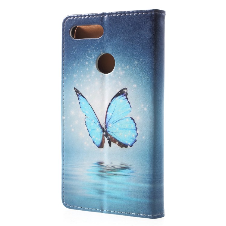 Pattern Printing PU Leather Wallet Stand Protective Case for Huawei Honor 9 Lite/9 Youth Edition - Butterfly on Lake-2