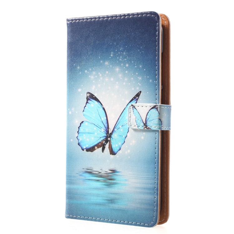 Pattern Printing PU Leather Wallet Stand Protective Case for Huawei Honor 9 Lite/9 Youth Edition - Butterfly on Lake-3