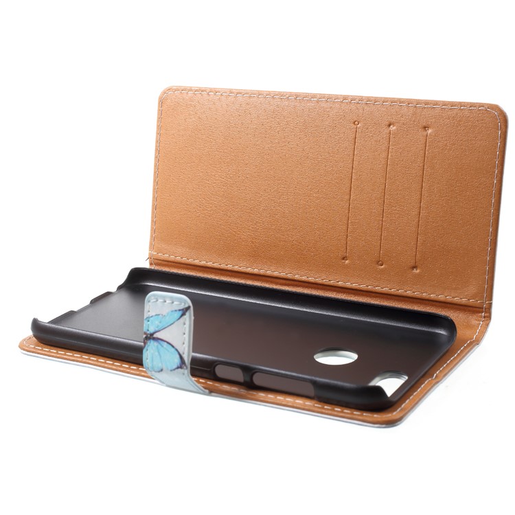 Pattern Printing PU Leather Wallet Stand Protective Case for Huawei Honor 9 Lite/9 Youth Edition - Butterfly on Lake-6