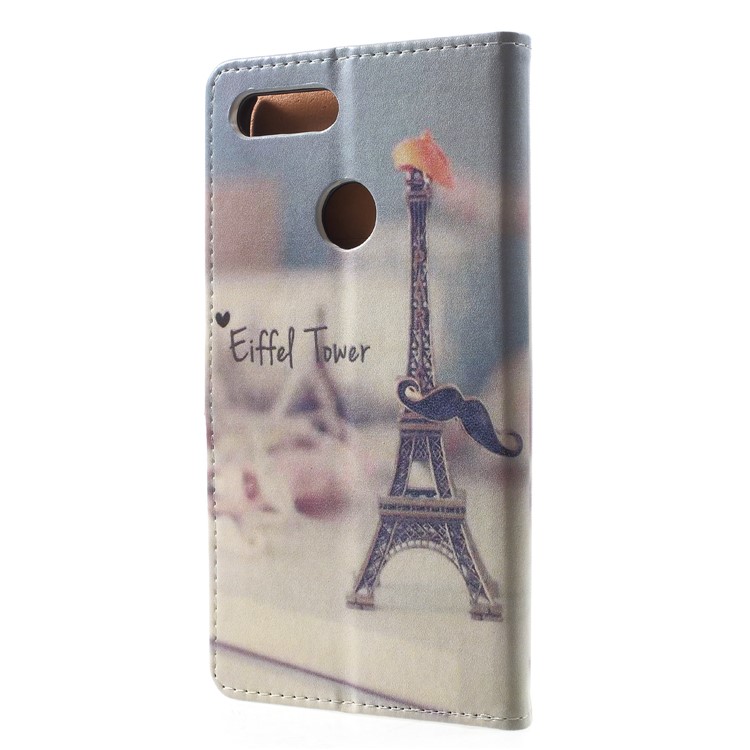Pattern Printing PU Leather Wallet Stand Protective Casing for Huawei Honor 9 Lite/9 Youth Edition - Eiffel Tower-2