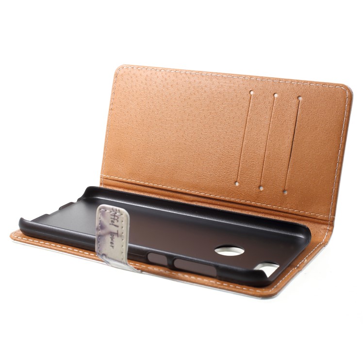 Pattern Printing PU Leather Wallet Stand Protective Casing for Huawei Honor 9 Lite/9 Youth Edition - Eiffel Tower-6