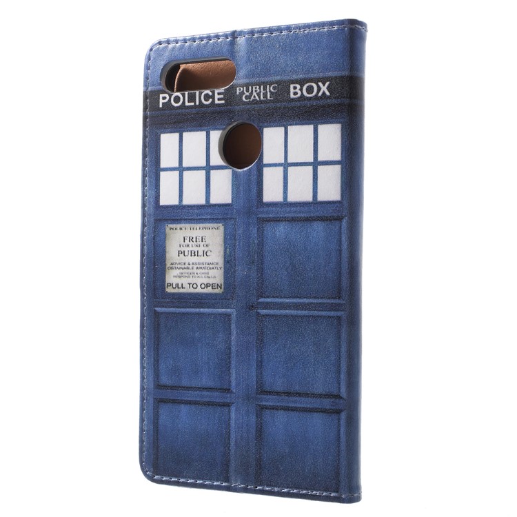 Pattern Printing PU Leather Wallet Magnetic Stand Phone Case for Huawei Honor 9 Lite/9 Youth Edition - Public Call Box-2