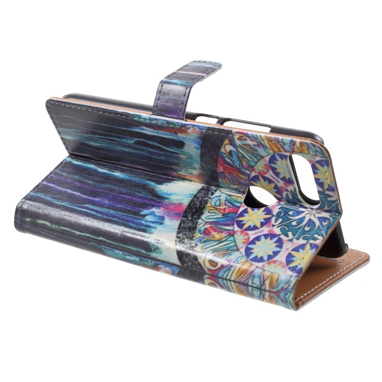 Pattern Printing PU Leather Wallet Magnetic Stand Phone Cover for Huawei Honor 9 Lite/9 Youth Edition - Ancient Pattern-4