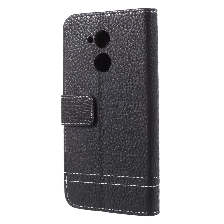 Litchi Texture Wallet Stand Leather Case for Huawei Honor Honor 6A / Honor 5C pro - Black-2